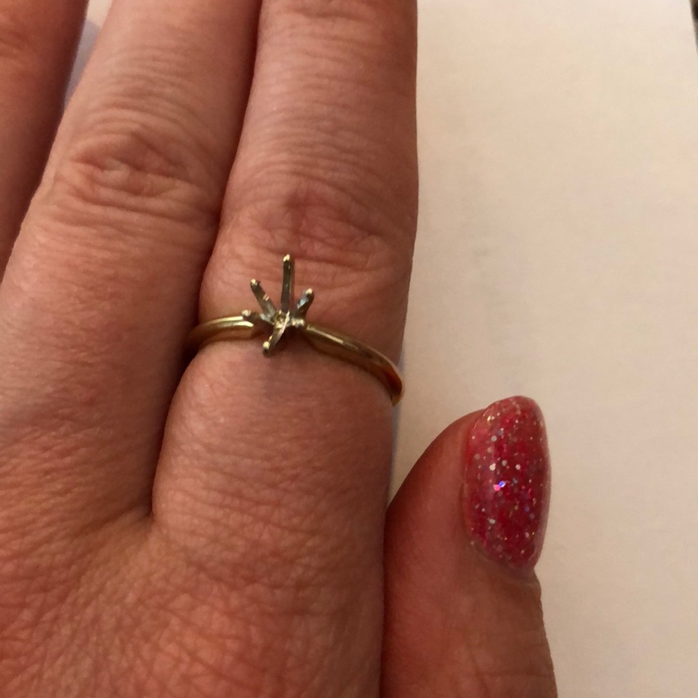 14k yellow and white gold setting for marquis